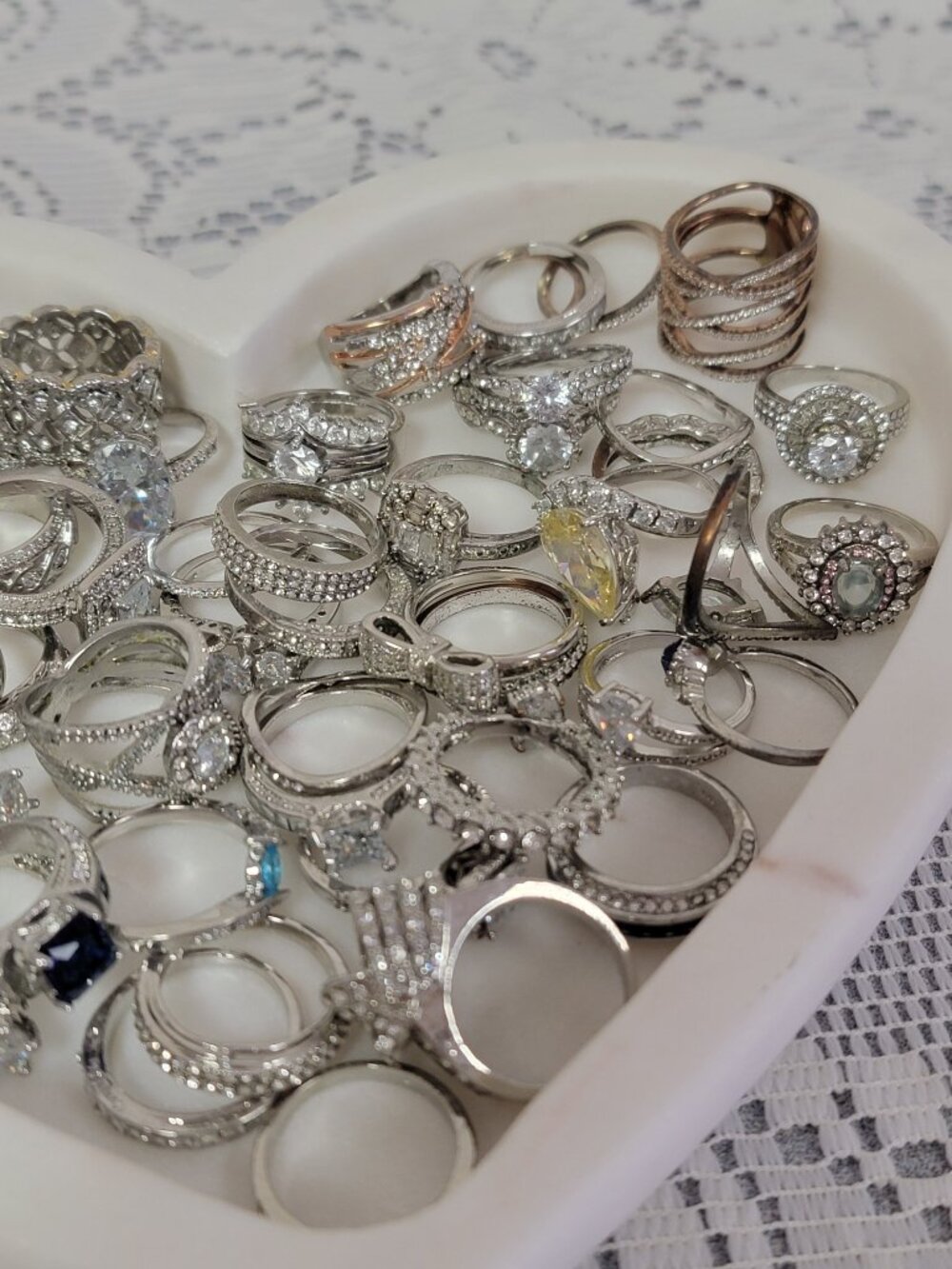 925 Silver Plated Rings - Bundle of 53 - Picture 3 of 13